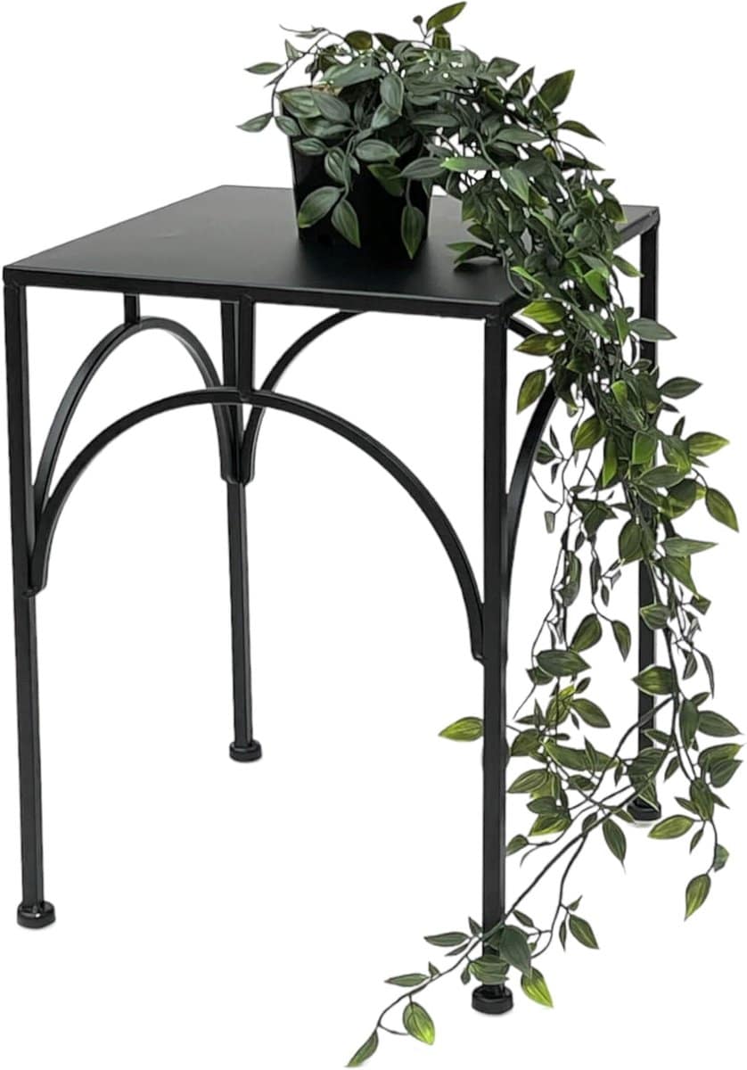 moderne zwarte bloemenkruk van metaal vierkante bijzettafel voor planten
