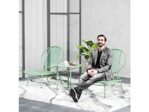 MODFU - 3-Delige Bistroset - Weerbestendig - Ergonomische Tuinstoelen Met