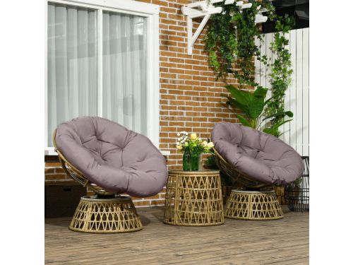 MODFU - 3-Delige Rotan Bistroset - 2 Stoelen En Ronde