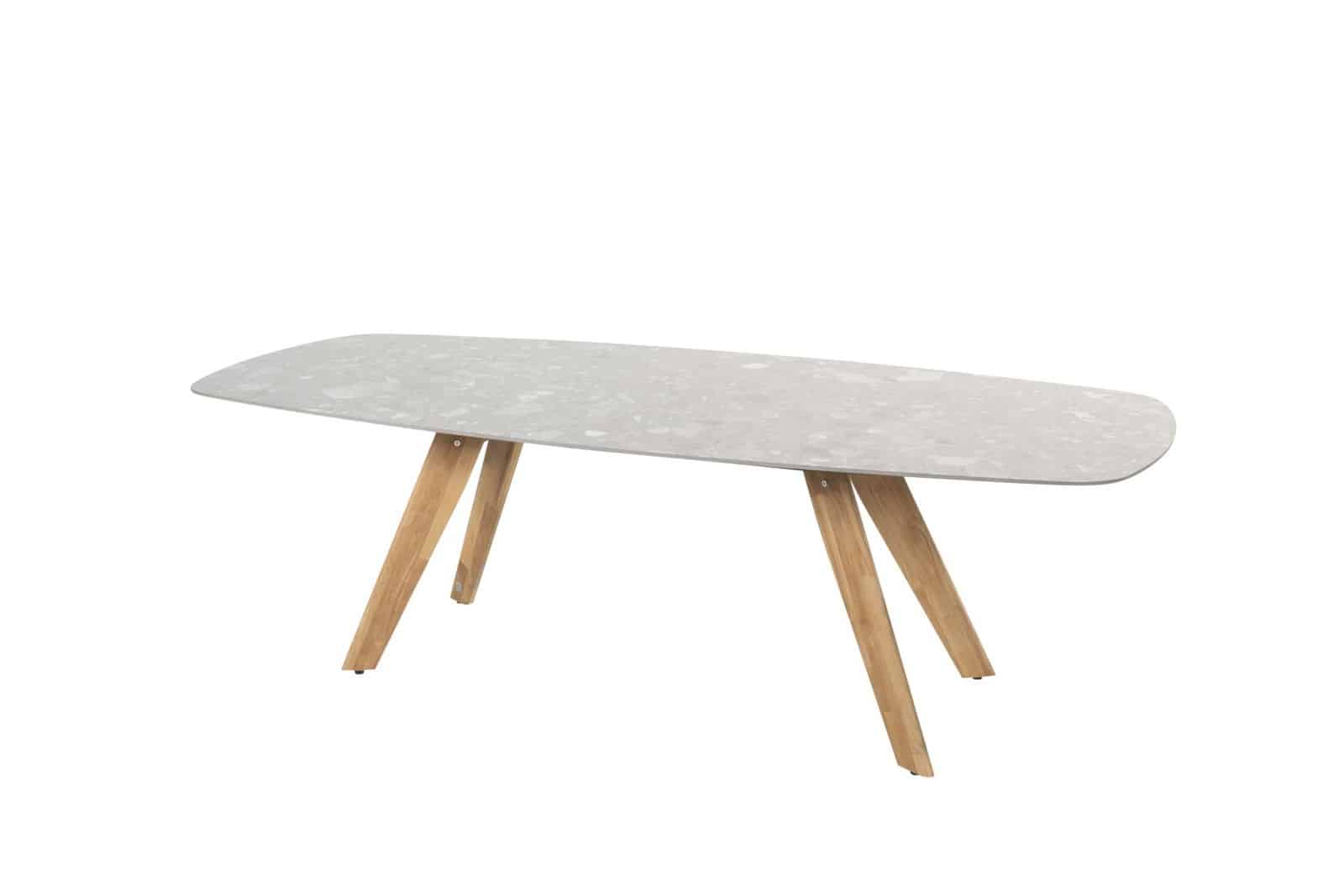 montana tafelframe teak met montana tafelblad ceramic terrazzo 240 x 103 cm 4so 4so
