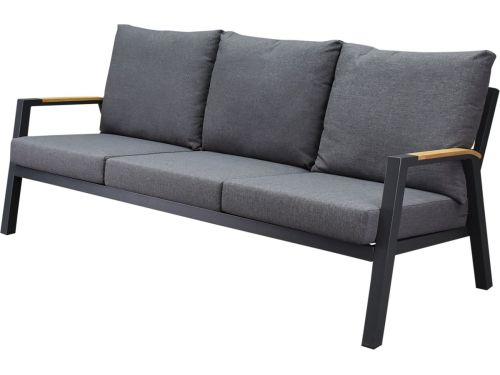 Montenegro 3-zitsbank antraciet aluminium