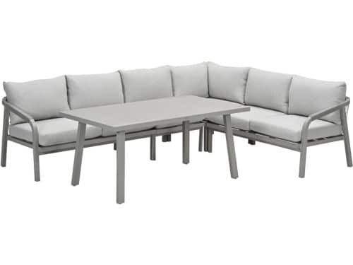 Monti lounge-diningset - 5-dlg. - taupe - rope grey sand