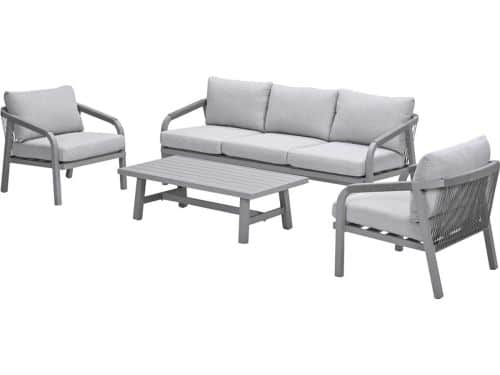 Monti loungeset - 4-dlg. - taupe - rope grey sand