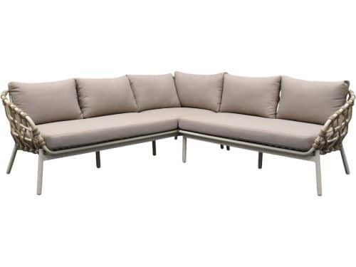 Montreal hoekbank loungeset 2 delig taupe rope