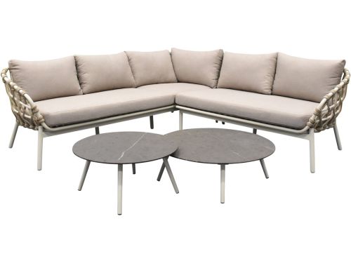 Montreal hoekbank loungeset 4 delig taupe rope