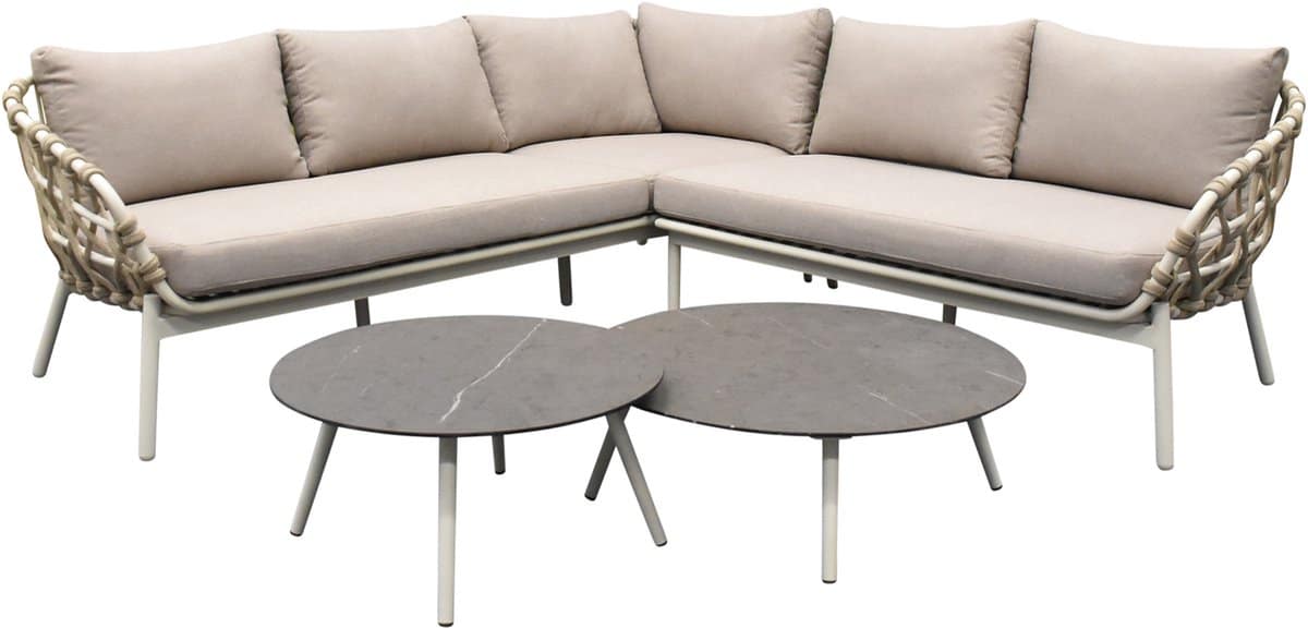 montreal hoekbank loungeset 4 delig taupe rope