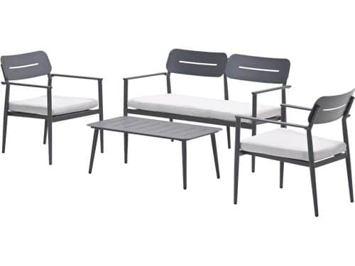 Morella loungeset - 4-delig - carbon black - valley sand