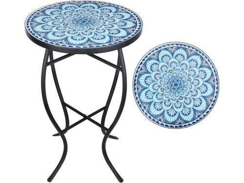 Mozaïek bijzettafel - Terrastafel plantenstandaard - Buiten decoratie - Keramisch