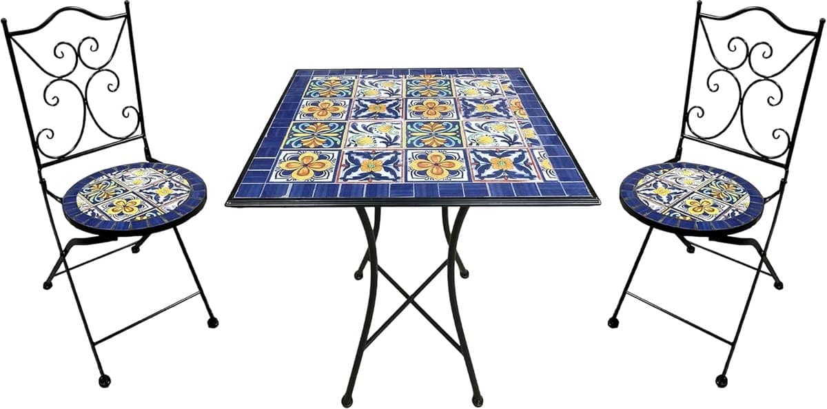 mozaïek bistroset balkonset 3 delig buiten zitten hand