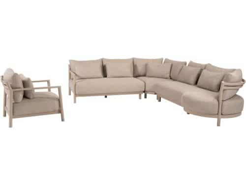 Mykonos modulaire hoek loungeset 4 delig latte 4 Seasons Outdoor