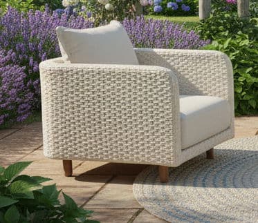 nayan lounge chair oyster steel/off white rope/acacia dark teak look eurofar eurofar