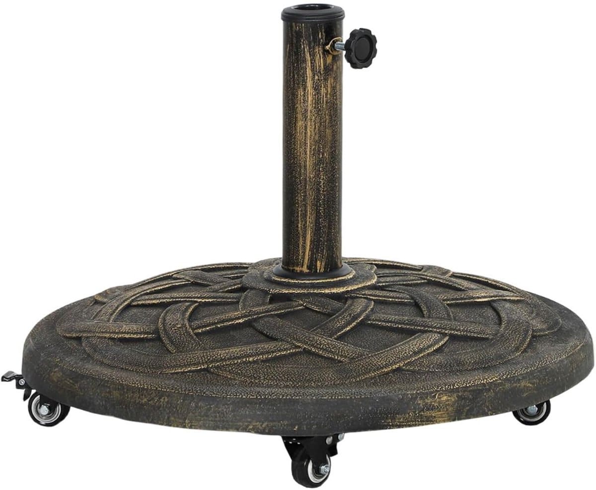 nbap® parasolvoet op wielen verrijdbaar weerbestendig zwart