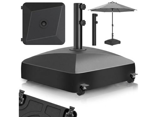 NBAP® Parasolvoet op Wielen - Verrijdbaar - Weerbestendig -Zwart