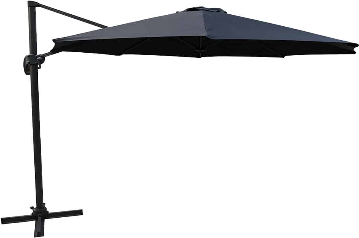 nest outdoor brandon zweefparasol zwart aluminium draaibaar