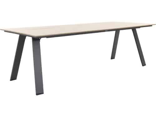 Nevada tuintafel 240 x 100 cm. - Carbon/Light teak polywood