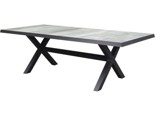 New Delhi dining tuintafel 224x103xH72,5 cm met kruispoot antraciet