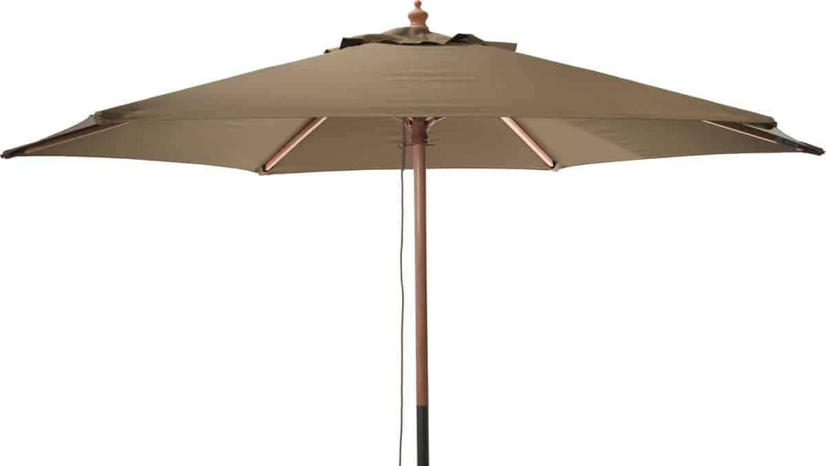 niceey parasol stokparasol hout 250cm taupe