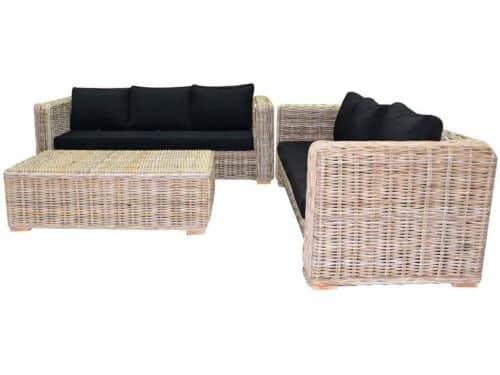 Nissah bank loungeset 3-delig rotan
