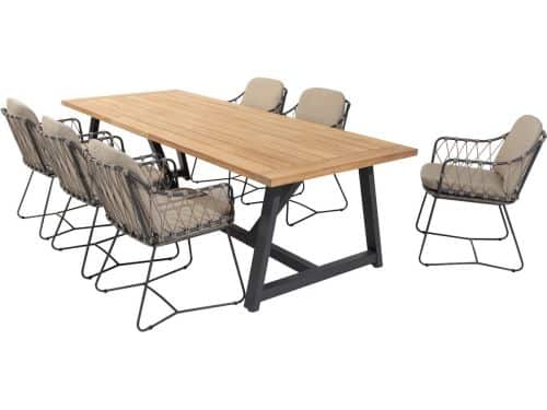 Noah Prego dining tuinset 260x100xH75 cm 7 delig taupe 4