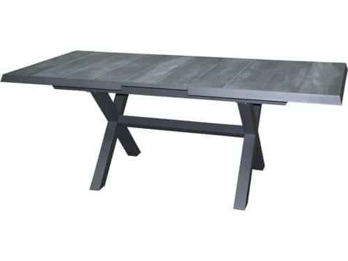 Noida uitschuifbare dining tuintafel 163-203x93xH76,5 cm met kruispoot aluminium antraciet