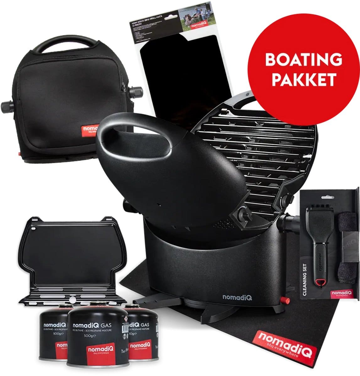 nomadiq boating barbecue pakket de ultieme gas barbecue inclusief