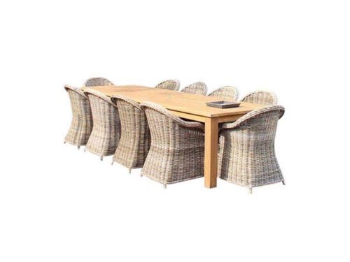 Old Java dining tuinset 320x110xH77,5 cm 11 delig teak rotan