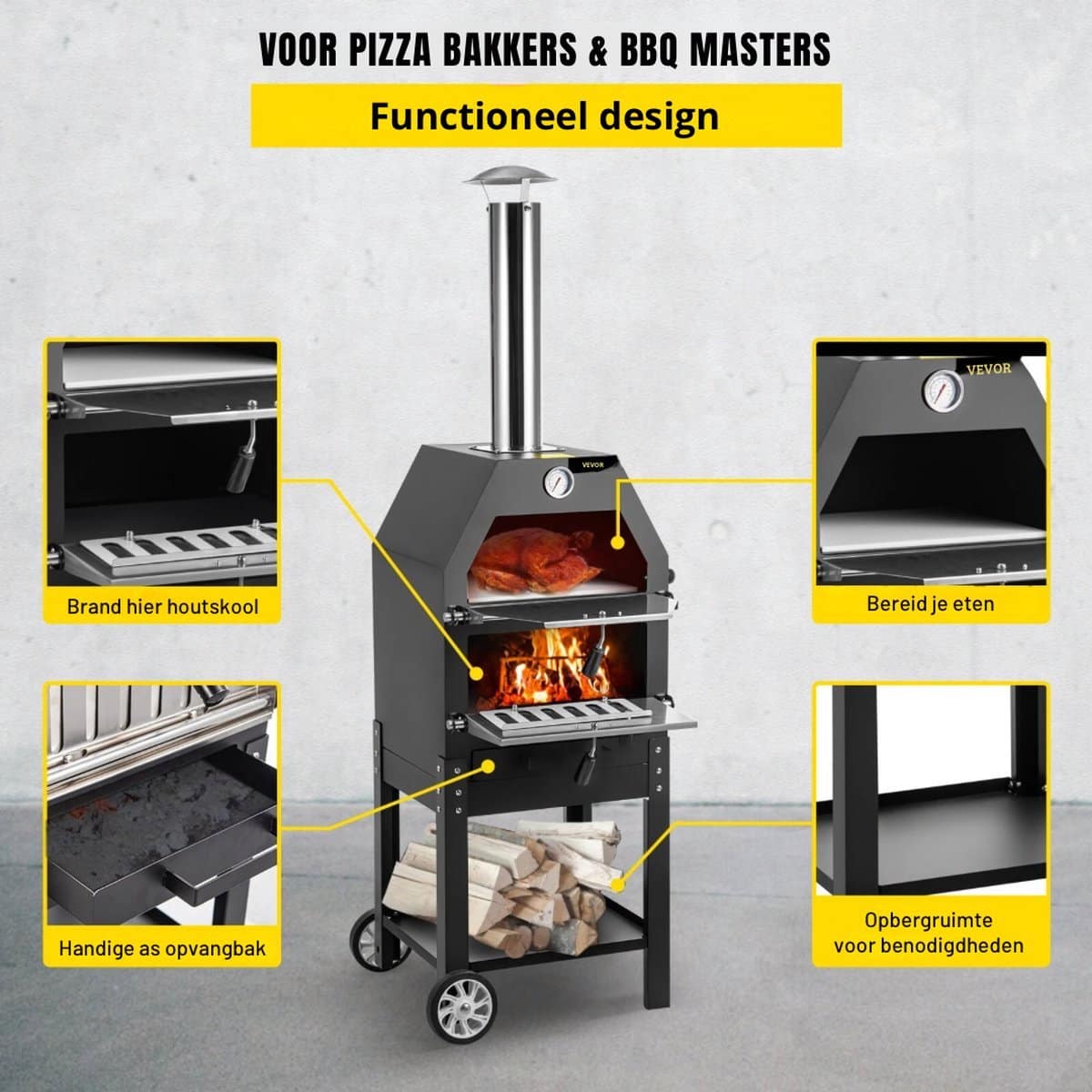 onderweg online luxe bbq pizza oven 2 in 1