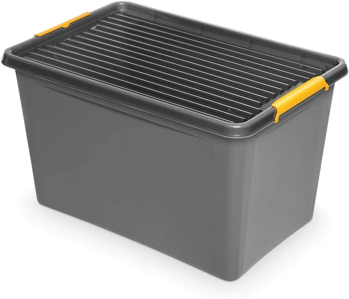 opbergbox 60 liter met deksel, clips en wielen