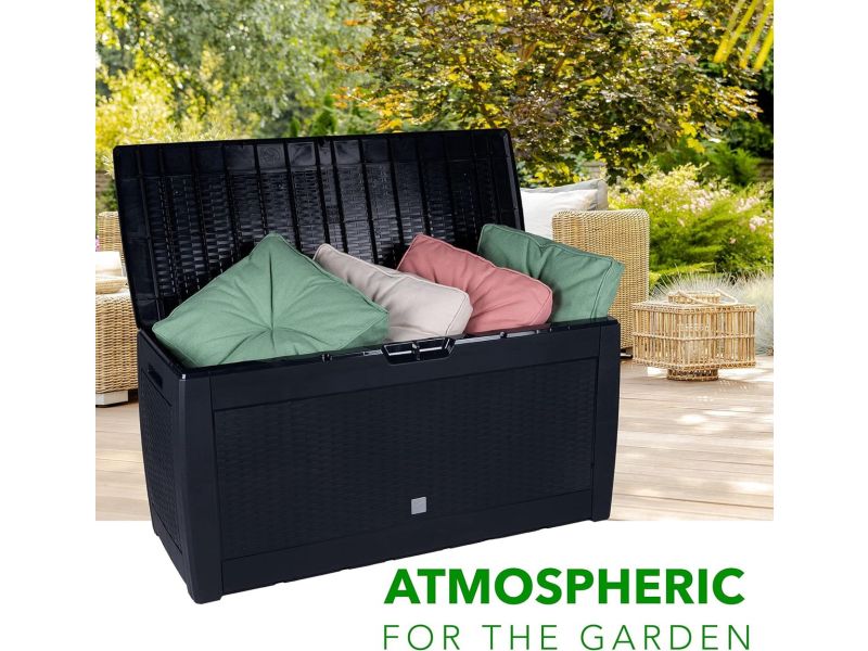 Opbergbox - Opbergdoos in rotanlook - Afsluitbaar - Met wielen