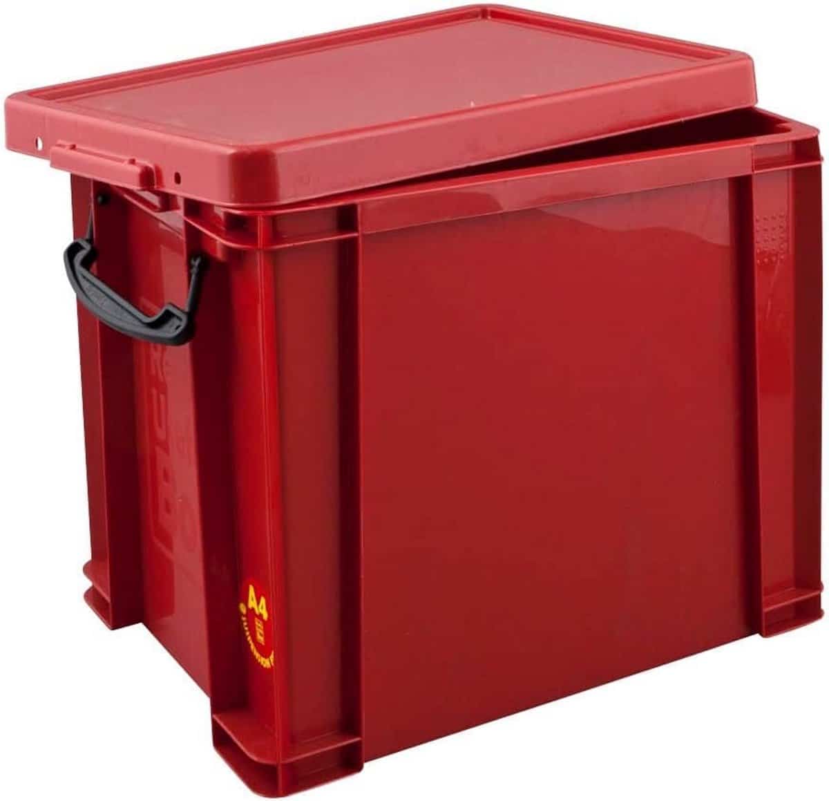 opbergbox rood 19 liter stevige kunststof opslagdoosm