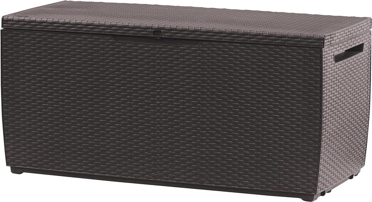 opbergbox voor buiten 305l bruine kunststof opbergdoos voor tuin