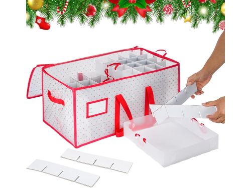 Opbergcontainer Kerstdecoratie - Feestartikelen Organizer - Seizoensopslag - 128 Vakken