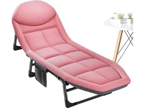 Opvouwbaar Campingbed en Loungestoel met Matras - Verstelbaar Ligbed voor