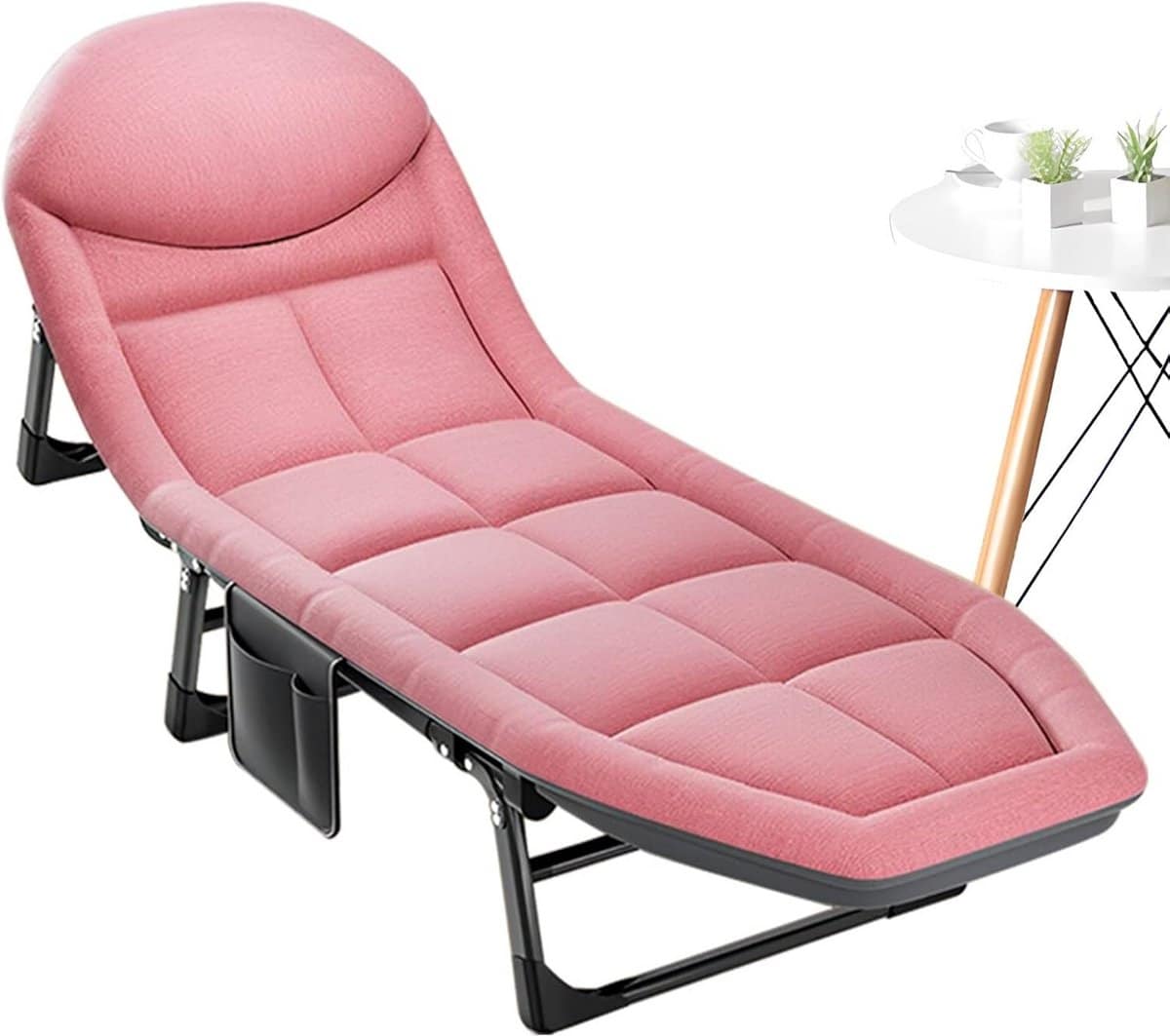 opvouwbaar campingbed en loungestoel met matras verstelbaar ligbed voor