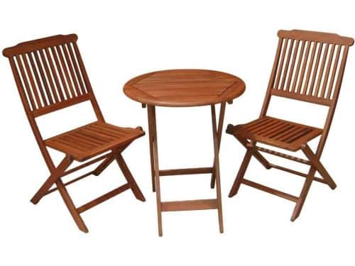 Opvouwbare Balkonset 3-Delig voor 2 Personen - Inklapbare Bistro Tafel