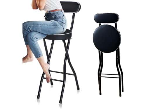 Opvouwbare Barkruk met Rugleuning voor Keuken of Bar