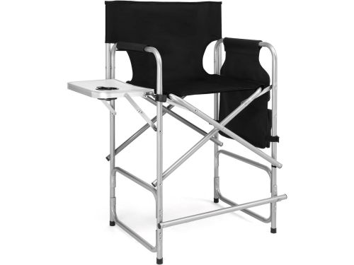 Opvouwbare Barstoel met Zijtafel en Voetensteun voor Buiten en Evenementen