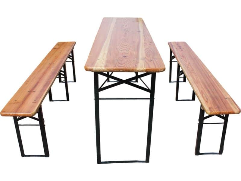 Opvouwbare biertentenset 175 cm, 3 delen: 1 klaptafel + 2