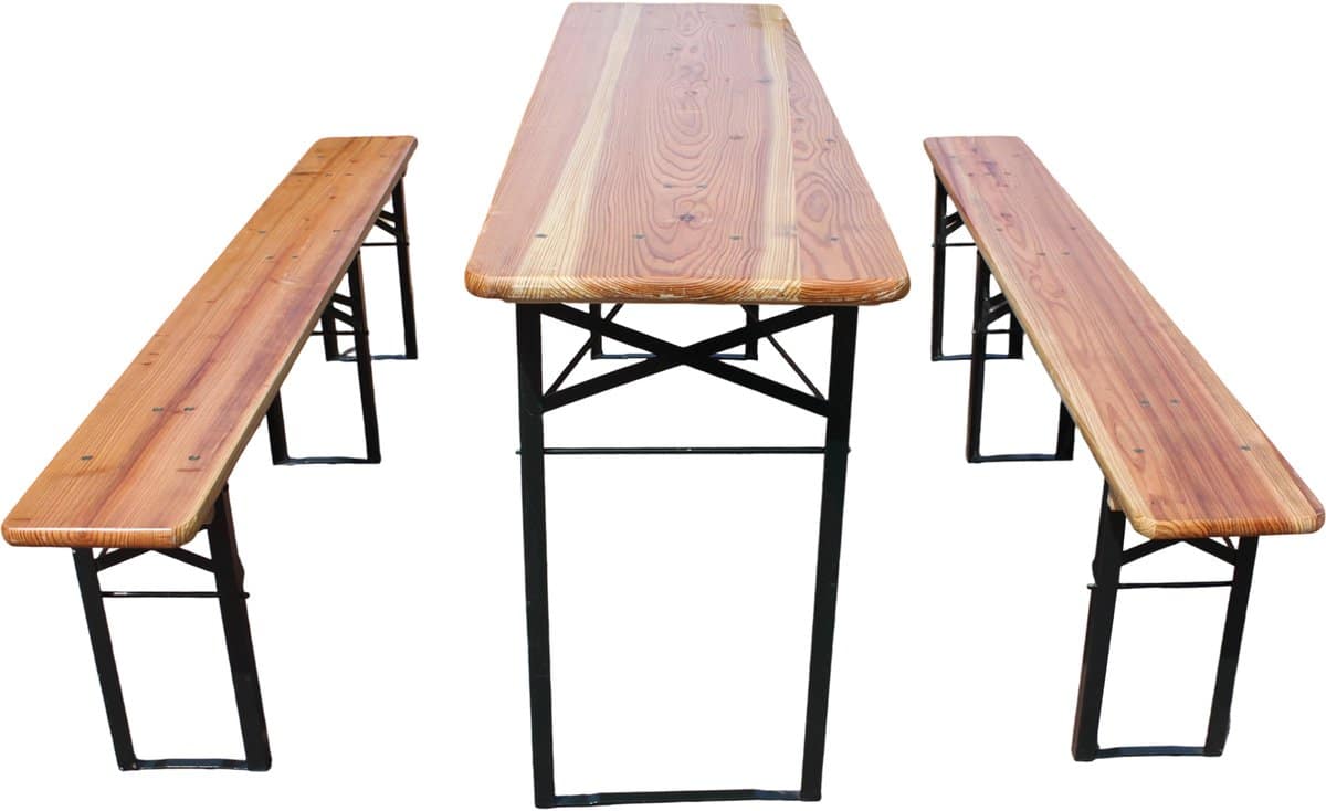 opvouwbare biertentenset 175 cm, 3 delen: 1 klaptafel + 2