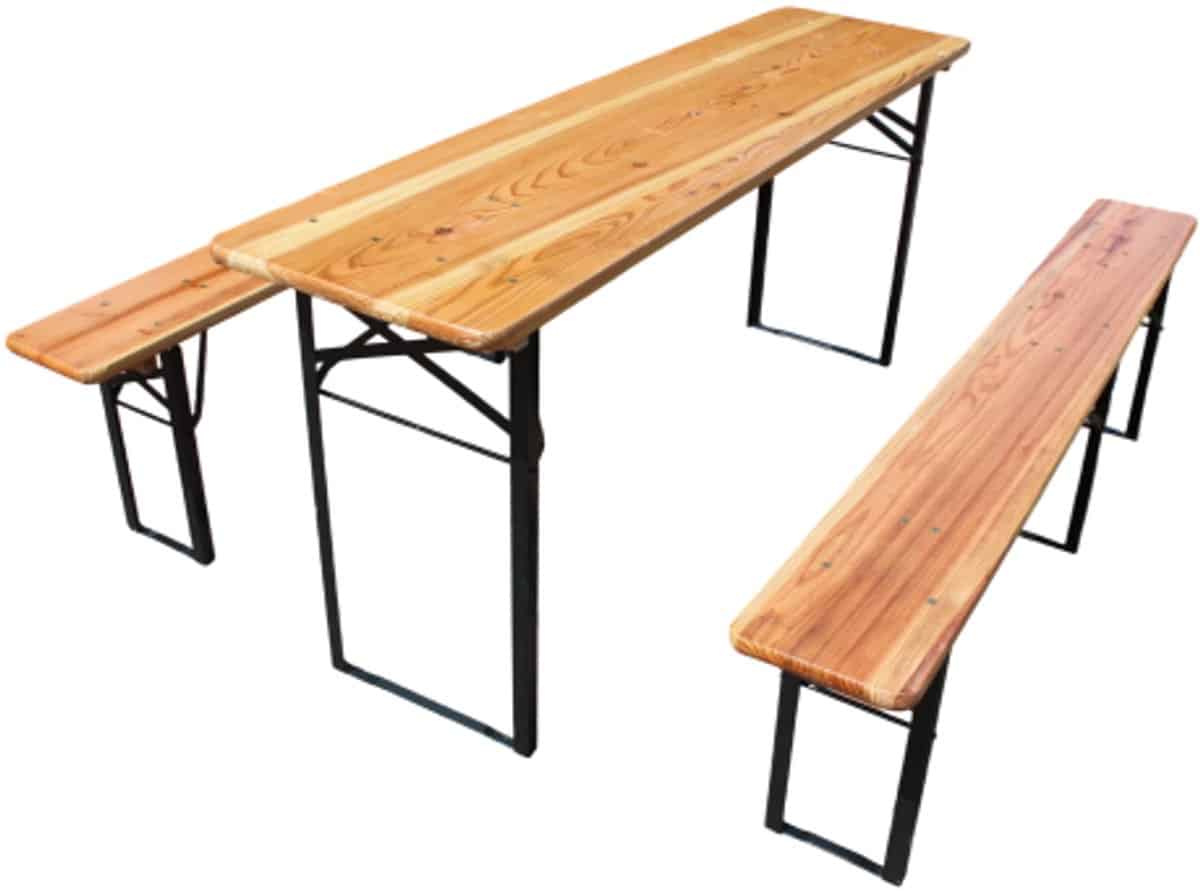 opvouwbare biertentset 175 cm, 3 delig: 1 klaptafel + 2 bierbanken