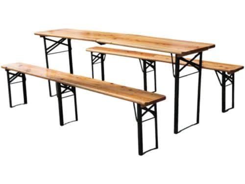Opvouwbare biertentset 220 cm, 3-delig: 1 klaptafel + 2 bierbanken