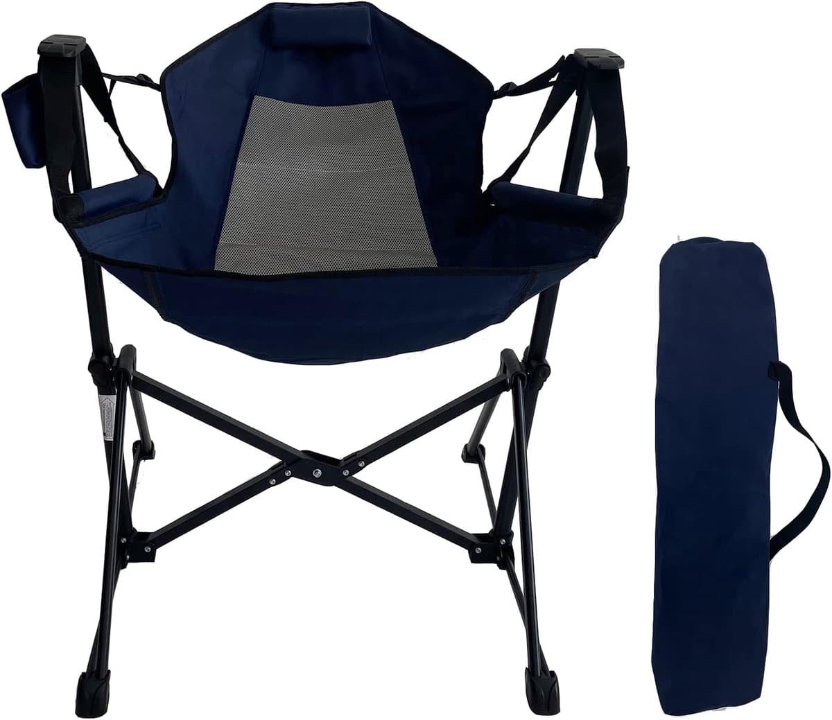 opvouwbare camping hangstoel blauw verstelbare schommelstoel outdoor