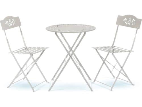 Opvouwbare Metalen Bistroset Wit (3-delig) - Compact Terraset voor Balkon