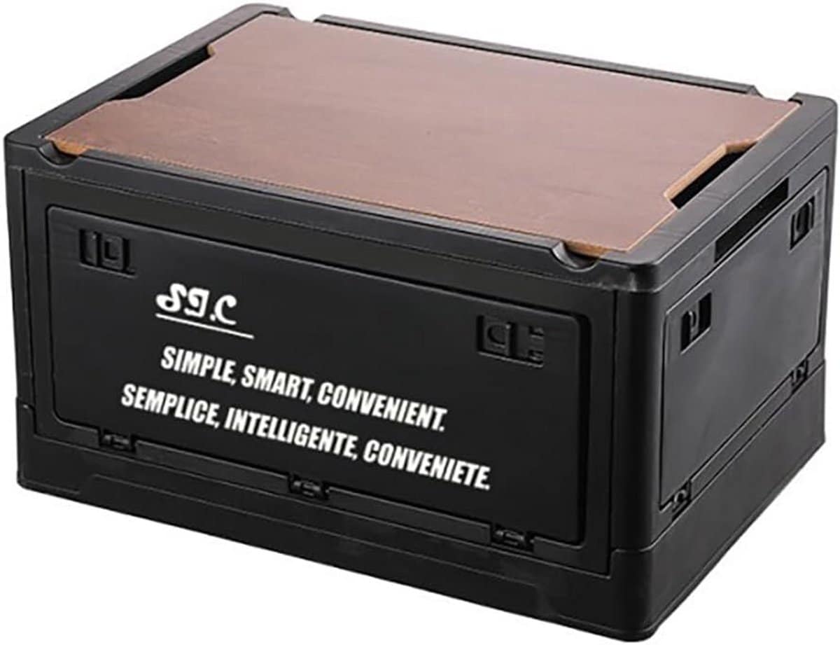 opvouwbare opbergbox met houten deksel multifunctionele klaptafel en campingbox