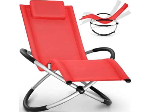 Opvouwbare Relax Lounger Tuinligstoel - Weerbestendige Schommeligstoel, 180 kg Belastbaar