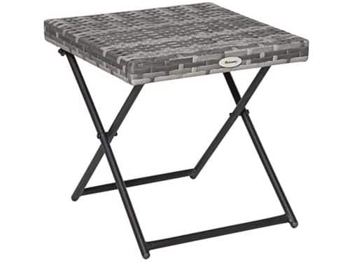 Opvouwbare vierkante tuintafel voor buiten - Bistro-bijzettafel met rotanblad