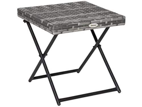 Opvouwbare vierkante tuintafel voor buiten - Bistro-bijzettafel met rotanblad