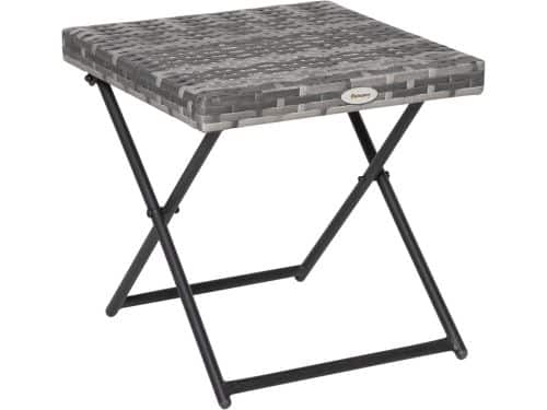 Opvouwbare vierkante tuintafel voor buiten - Bistro-bijzettafel met rotanblad