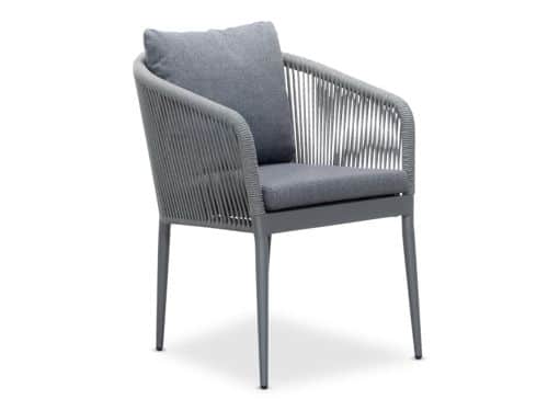Orlando dining tuinstoel | touw + aluminium | antraciet