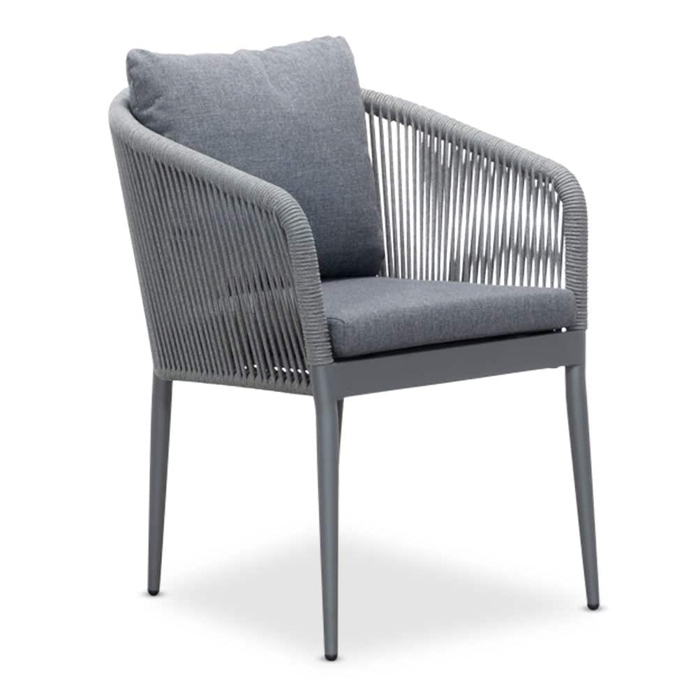 orlando dining tuinstoel | touw + aluminium | antraciet